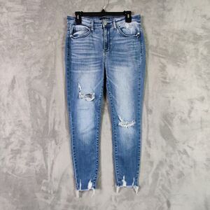 Judy Blue Jeans Women 29 9 Blue Skinny Fit High Rise Denim Stretch Ripped Pants